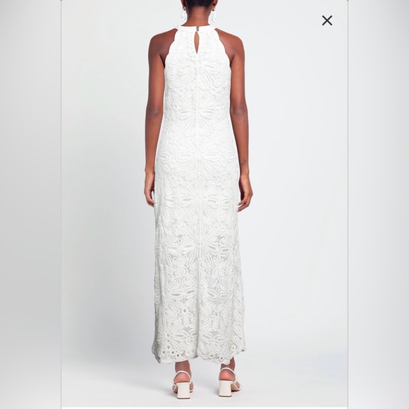 Maje White knit midi dress Lace Halter-Style Maxi Dress - Picture 2 of 11